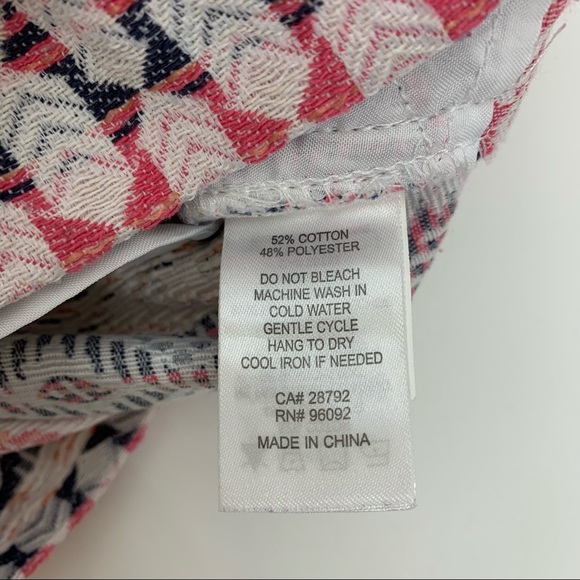 Dalia Woven Boho Tribal Aztec Cotton Shorts Pink White Multicolored Size 2 - Picture 9 of 14